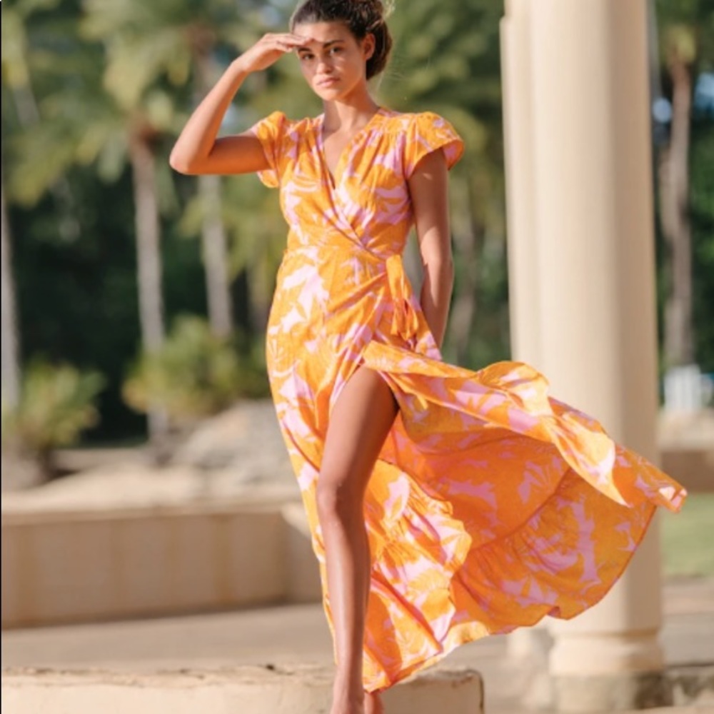 XIX PALMS WRAP DRESS
